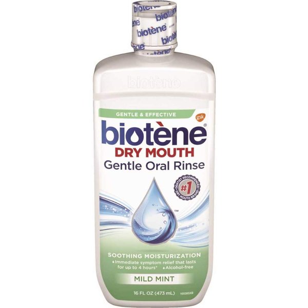 Biotene Dry Mouth Gentle Oral Rinse, Mild Mint, 16 Ounces each (Value Pack of 12)