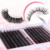 FANXITON DIY Lash Extension Kit Volume Lash Clusters 40D+50D D Curl Individual Lashes Lash Clusters Kit Thick Eyelash Extension Kit 280pcs Thin Band Cluster Lashes Lash Bond and Seal and Lash Tweezers