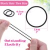 Anezus 250 Pcs Black Elastics Small Hair Ties Elastics Small Hair Rubber Bands Accessories Ponytail Holders for Women Girls Baby Toddlers Men with Thick Straight Curly Hair, 3 mm