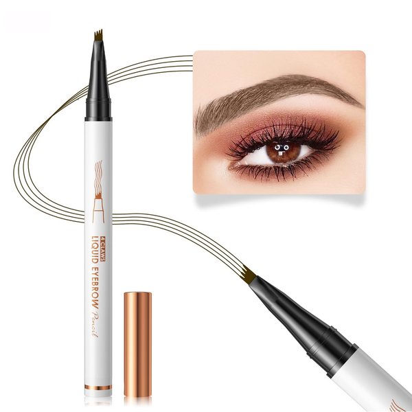 2PCS 2024 New Waterproof Microblading Eyebrow Pen, 3D Microblading Eyebrow Pencil, 4-Tip Microblading Eyebrow Pen, Long-lasting Natural Makeup Fine Stroke Magic Eyebrow Pencil