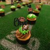 24Pcs Rugby 1st Birthday Cupcake Toppers Glitter First Birthday American Football One Cupcake Picks Decorations for Rugby Sports Theme Baby Shower Kids 1st Birthday Party Cake Supplies