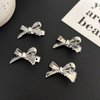Totelux Mini Bow Hair Clips Silver Metal Alligator Clips Bow Hair Barrettes for Women Girls Hair Accessories Birthday Wedding Party Supplies Gift 4PCS