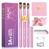 Saviland Acrylic Nail Brushes for Beginners: 3PCS Acrylic Nail Brush Set Size 14 10 6 Nail Brushes for Acrylic Application Pink Handle Acrylic Powder Brush Sturdy Kolinsky Hair Brush Nail Art Kit