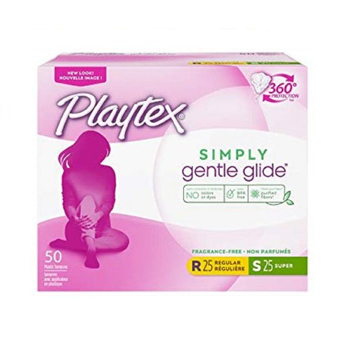 Playtex Simply Gentle Glide Multipack Unscented Tampons Regular & Super Absorbencies, 36 Count (Pack of 3)