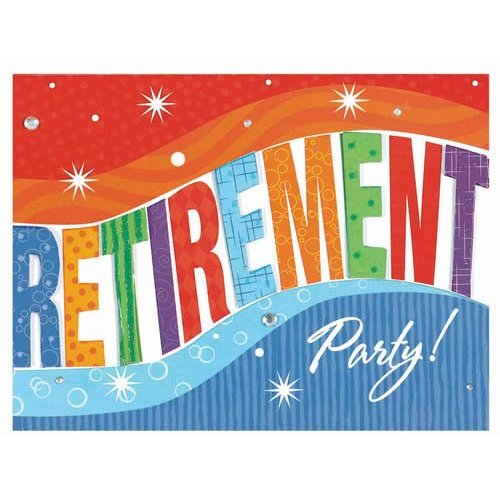 Oversized Jumbo Novelty Retirement Party Invitations ~ 8 Ct.