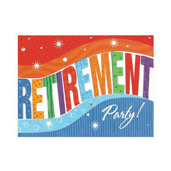 Oversized Jumbo Novelty Retirement Party Invitations ~ 8 Ct.