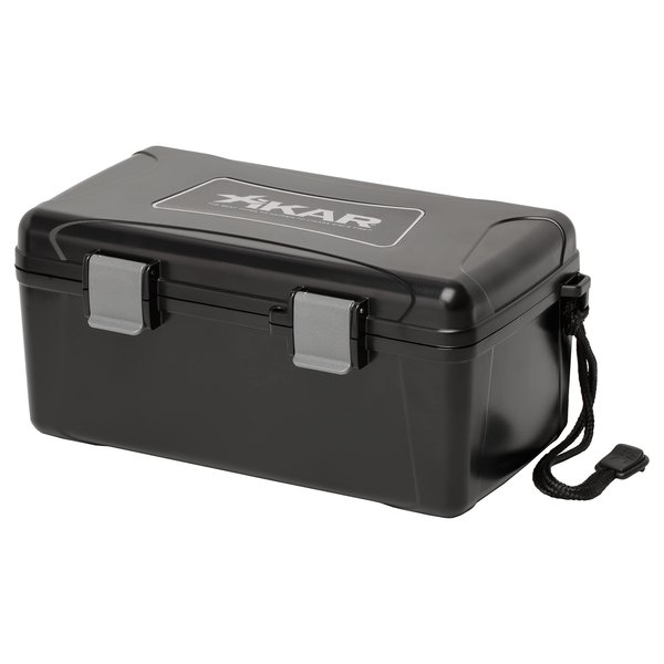 Xikar Cigar Travel Carrying Case, Holds 15 Cigars, Includes Humidifier, Watertight, Crushproof, Model 215Xi, Black