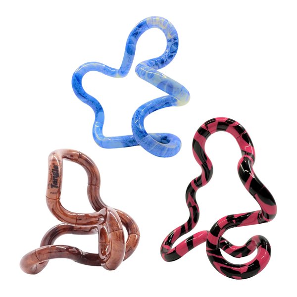 Tangle Jr. Masterpiece (3-Pack) - Maple, Splash, Stria Artistic Pattern for Unique Fidget Experience - Fidget with These at Work Or School Or Meetings - Twist Fidget Toy for Kids and Adults