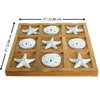 Starfish Tic Tac Toe Game - 9" x 9" - Beach Tic Tac Toe Game - Coastal Beach House Coffee Table Game Board - Tic Tac Toe Decor - Beach House Games - White Starfish & Sand Dollars