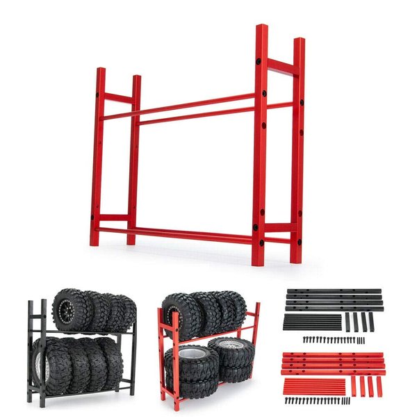 Benedict Harry RC Car Alloy Tire Rack/ Wheel Rack for 1.9'' 2.2" Tire Wheel Rim SCX10 D90 CC01 TRX4 RC Crawler (Black)