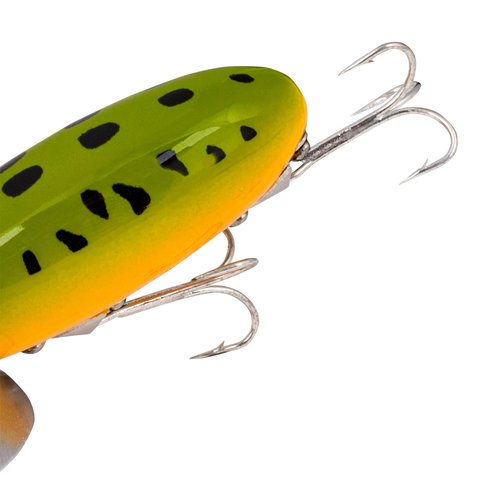 Arbogast Jitterbug Topwater Bass Fishing Lure, Excellent for Night Fishing, Frog Yellow Belly, 2 1/2" 3/8 oz