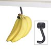 Gadjit Banana Hook Under Cabinet Hanger Ripens Bananas with Less Bruises, Folds up Out of Sight When Not in Use, Saves Countertop Space, Self-Adhesive + Pre-drilled Screw Holes (Black)