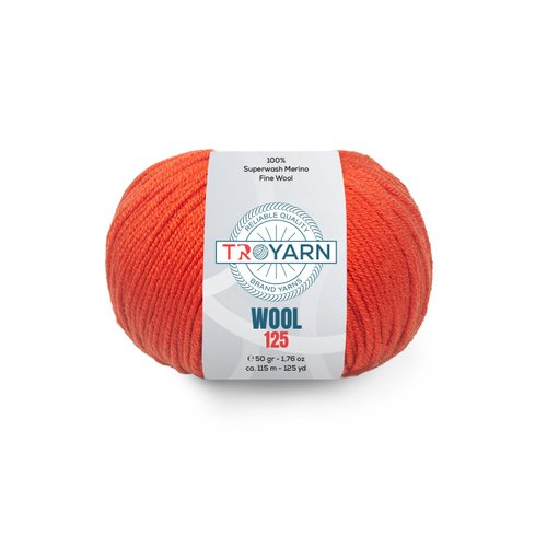 Troyarn Wool 125 (2- Skeins Pack) 100% Superwash Merino Fine Wool Light Worsted Weight #3 Soft Knitting and Crochet Yarn for Crocheting and Knitting (2 x 1.76 oz)/(2 x 125 Yds)(10918-Pomegranate)