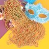 YAXINRUI 33 Inch 7 mm Metallic Gold Bead Necklaces, 15pcs Mardi Gras Beads Bulk Round Beaded Necklaces Costume Necklace for Mardi Gras Party Christmas Festive Events, Party Favors