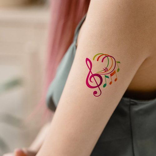 12 Sheets Music Note Temporary Tattoos Stickers for Kids, Piano Notes Theme Party Supplies Decorations, Music Birthday Baby Shower Party Favor, Goodie Bag Fillers School Reward Prize