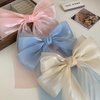 papasgix Hair Bows for Women Girls, Bow Clip with Long Tails, Hair Bows Hair Barrettes Hair Ribbons Hair Accessories for Women Girls (3Pcs-Beige+Blue++)