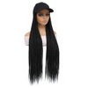 Refined hair Baseball Wig Cap With 3X Box Braids Hair 30 Inch Long Synthetic Box Braiding Hair Extension Adjustable Wig Hat For Women Girls (1B, 30 Inch)