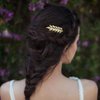 Samlbale 2 pcs Wedding Hair Comb Gold Leaf Hair Combs for Women Accessories,Bride Wedding Hair Accessories for Women and Girls