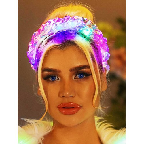 GORTIN Light up Headband LED Hair Band Glowing Braided Hair Hoop Glitter Headpiece Nightclub Party Rave Costume Headwear Hair Accessories for Women and Girls