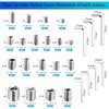 HanTof 380Pcs 19 Sizes #4-40 to 3/8"-16 UNC Standard SAE Hex Socket Cup Point Set Screws, Allen Head Grub Screws, Internal Hex Drive Headless Screws Assortment with 7pcs Hex Keys, 304 Stainless Steel