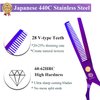 5.5 inch Purple Hair Cutting Scissors Set with Razor, Leather Scissors Case, Barber Hair Cutting Shears Hair Thinning/Texturizing Shears for Professional Hairdresser or Home Use (Purple)