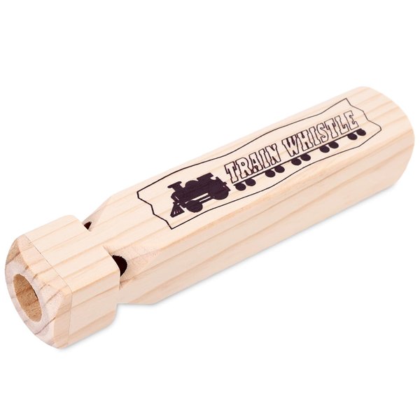 POPLAY Wooden Train Whistle 4 Tone, 7.3" Natural Wood Whistle for Kids Train Party Favors, Birthday Decorations, Noisemakers, Carnival Game Prizes, Role Play, Stocking Stuffers