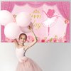 Tatuo Ballerina Birthday Party Decorations Photography Backdrops Ballet Girls Backdrop Supplies Dance for Baby Shower Supplies, Pink, 60x32 inches