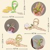 COSDAD 3PCS Cute Hair Claw Clips - Non-Slip Metal Flower Clips for Women with Thick Hair - Strong Hold Hair Accessories for Girls - Wheat, Lily, and Bell Orchid Flower Designs