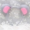 Halloween Mouse Ears Headband Bow Tie Tail Gray Mouse Hair Hoops Bands Women Bowtie Animal Headpiece Hairband Christmas Cosplay Holiday Festival Parade Baby Shower Dress Up Birthday Party Accessories