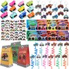 Monster Truck Party Favors Serve 12 including Drinking Straws, Mini Pull Cars, Keychains, Gift Bags, DIY Stickers, Temporary Tattoos, Monster Truck Party Supplies for Kids, Boys, Birthday
