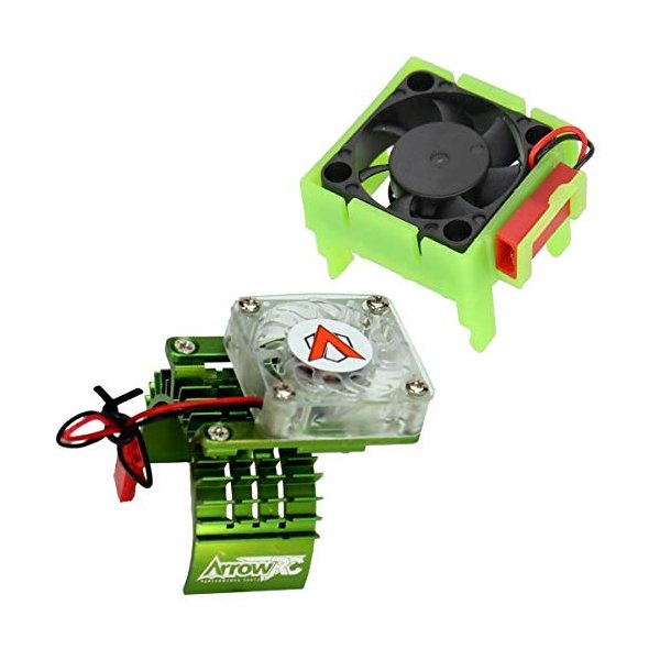 Powerhobby Cooling Fan for Traxxas Velineon VXl-3 ESC + 540 Heatsink Motor Fan Combo Green FITS : Traxxas Slash, Stampede 2WD, RUSTLER & Bandit