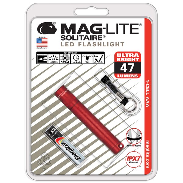 Maglite Solitaire LED 1-Cell AAA Flashlight Red