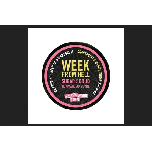 Walton Wood Farm Sugar Scrub (Week From Hell) Grapefruit and Brown Sugar Scent Vegan-Friendly and Paraben-Free 8 oz