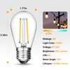 BRIMAX 2w S14 Led Edison Light Bulbs Outdoor 11w Incandescent Filament Bulb Replacement 2700K Bright Warm White Dimmable, E26 Base Durable Led Bulb for Outdoor Patio String Light,15pack