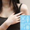 White Henna Temporary Tattoo Flowers Lace Fake Tattoos for Adults Kids Body Arm Makeup Waterproof Tattoo Sticker Wedding Tattoo Stickers Kit Party Supplies for Diwali Festival 6Sheets (white)