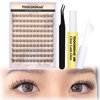 TOOCHUNAG Natural Lash Clusters Kit Wispy Eyelash Extension Kit with 8ml Clear Lash Glue 9-12mm Cluster Eyelashes Extensions DIY Individual Lashes Extension Kit (120pcs,C Curl)