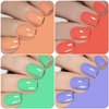 Vishine Gel Nail Polish Kit,Sunny Days Collection Nail Art 6 Colors Neon Lemon Green Peachy Coral Pink Creamy Blue Soak Off Nail Lamp Gel Polish Set Manicure 8ml