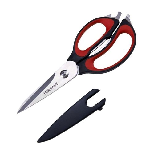 Farberware 4-in-1 Kitchen Shears, 2-Piece, Black and Red