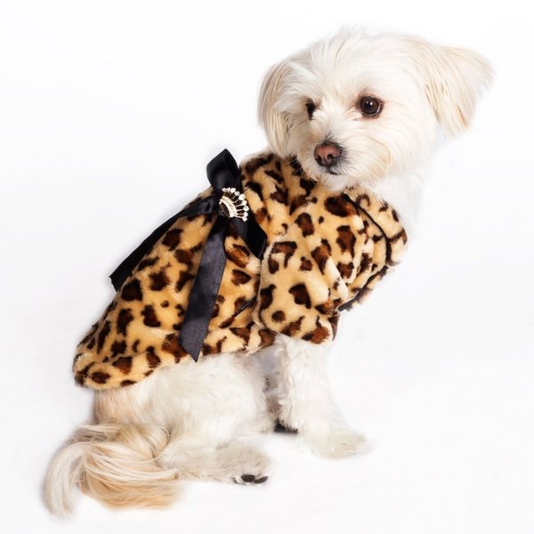 Dogs of Glamour Brrr Coat, Small, Leopard