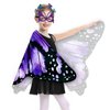 Sunlisky Kids Butterfly Wings Costume for Girls Fairy-Wings Mask Party Favors Gifts (Purple Sets)