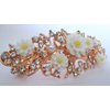Rose gold white flower crystal pearl hair clip bridal clip barrette