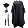 Segbeauty Barber Cape for Hair Cutting, 55" x 63" Black Hair Cape with Adjustable Neck Size, Professional Salon Cape with Neck Duster Brush for Hairstylist, Hairdressing Salon Cape for Home Women Men
