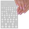 8Sheets Flower Nail Stickers,White Cherry Blossoms Nail Decals Self-Adhesive Leaves Flowers Nail Design with Design Spring Summer Floral Nail Art Stickers for Women Girls DIY Nail Art Decorations