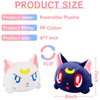 Memall 8'' Cute Cat Reversible Stuffed Plush Toys, Cartoon Anime Stuffed Animal Plushie Double-Sided Flip Plush Doll Birthday Gift for Kids Boys Girls