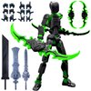 altuco Assembled T13 Action Figure with Multiple Accessories, Black-Green 3D Printed Multi-Jointed Titan 13 Figure,Dummy 13 Desktop Decorative Toy