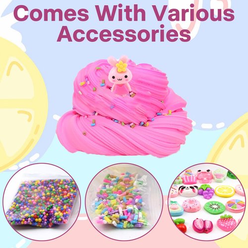 30Pack Butter Slime Kit with Cute Charms,Soft and Non-Sticky Stress Relief DIY Educational Toy Party Favors Christmas Birthday Gift for Kids Boys Girls