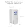 PURELL CS2 Manual Hand Sanitizer Dispenser, White, for 1000 mL PURELL CS2 Hand Sanitizer Refills (Pack of 1) - 4121-06