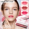 10 Colors Liquid Tint Stain, Korean Lip Gloss Moisturizing Natural Mini Liquid Lipstick, Multi-Use Lip and Cheek Tint, Lip Stain Long Lasting Waterproof, Non-Stick Cup