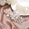 JAKAWIN Bride Wedding Hair Comb Pearl Flower Hair Piece Rhinestone Bridal Hair Accessories for Women HC034 (Silver)