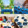Video Game Party Supplies Tableware Set for 24 Guests Gaming Party Birthday Plates Blue Gamer Party Decorations Includes Plates, Napkins, Tablecloths